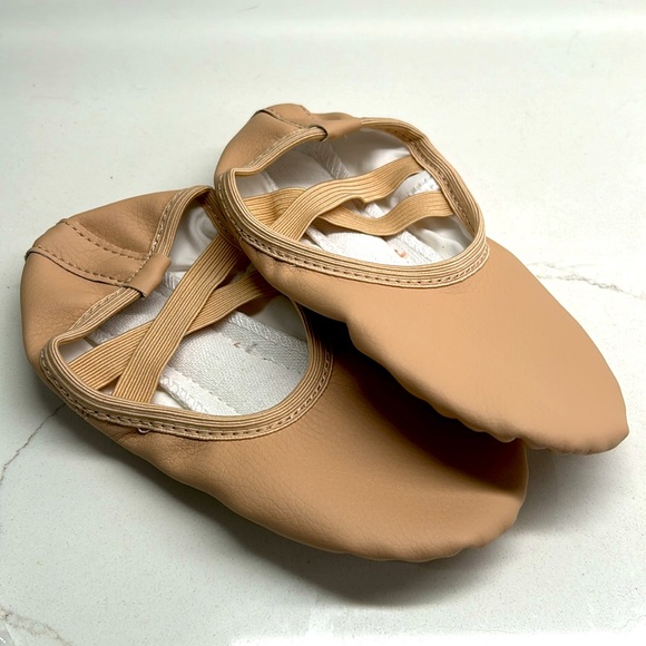 🌻4/$20 Ballet Slippers for Toddlers Full Cowhide Sole Crossbands Size 4 Yrs 10 - Picture 8 of 12